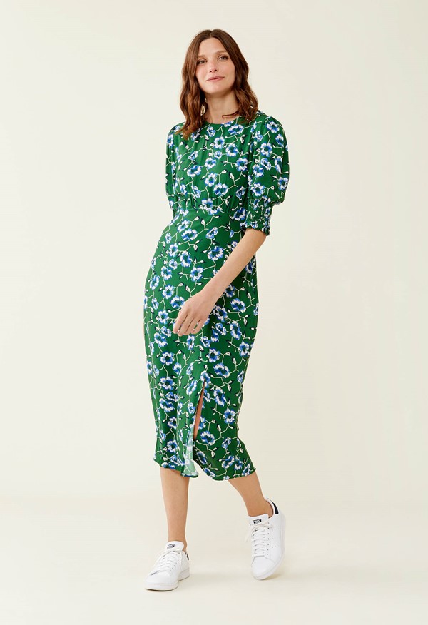 Katia Green Blooms Midi Dress