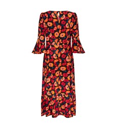 Cira Red Poppy Midi Dress                         LENZING™ ECOVERO™ 
