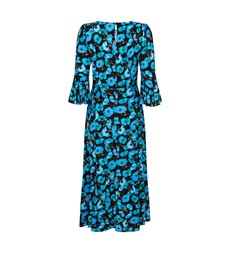Cira Blue Poppy Midi Dress                         LENZING™ ECOVERO™ 