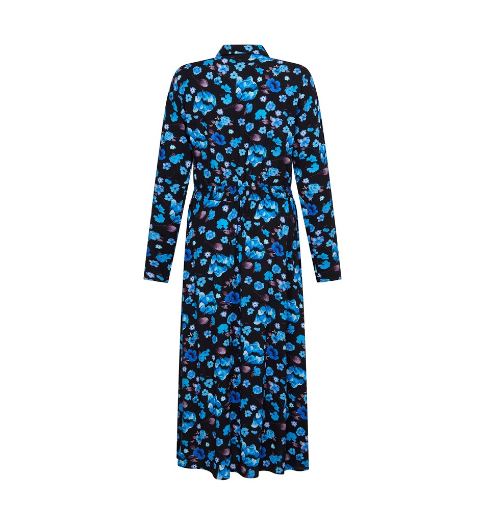 Cassie Blue Floral Midi Dress               LENZING™ ECOVERO™