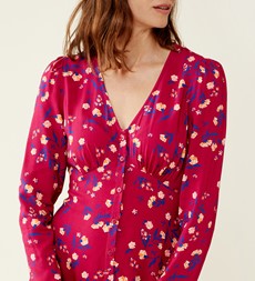 Elizara Pink Floral Midi Dress                      LENZING™ ECOVERO™