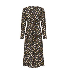 Kelda Black Ditsy Midi Dress                 LENZING™ ECOVERO™