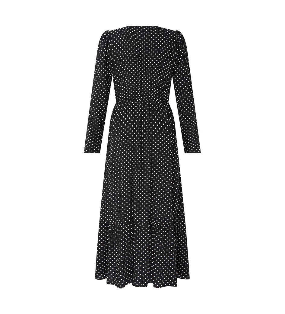 Olesia Black Spot Midi Dress                                                        LENZING™ ECOVERO™