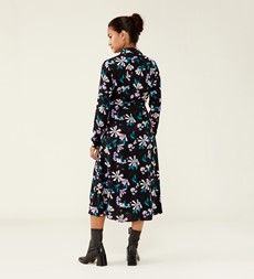 Dawn Black Floral Midi Dress                  LENZING™ ECOVERO™