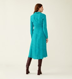 Dawn Turquoise Dots Midi Shirt Dress LENZING™ ECOVERO™