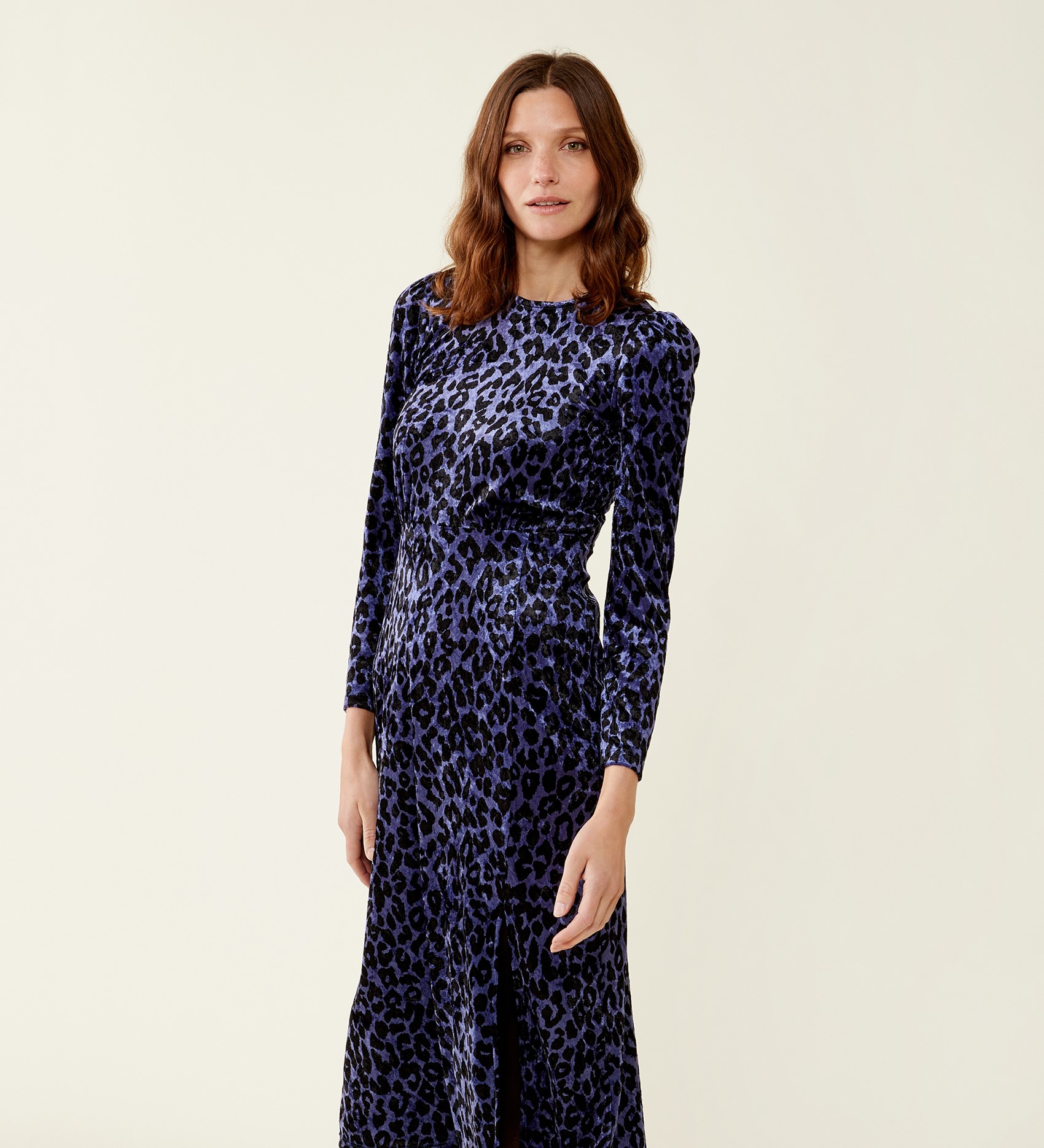 Leopard shop velvet dress