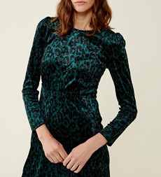Abel Green Leopard Velvet Dress