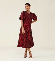 Silas Taffeta Midi Dress