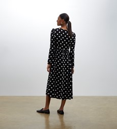 Carrie Black Spot Midi Dress