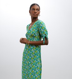 Claire Green Daisy Print Midi Dress