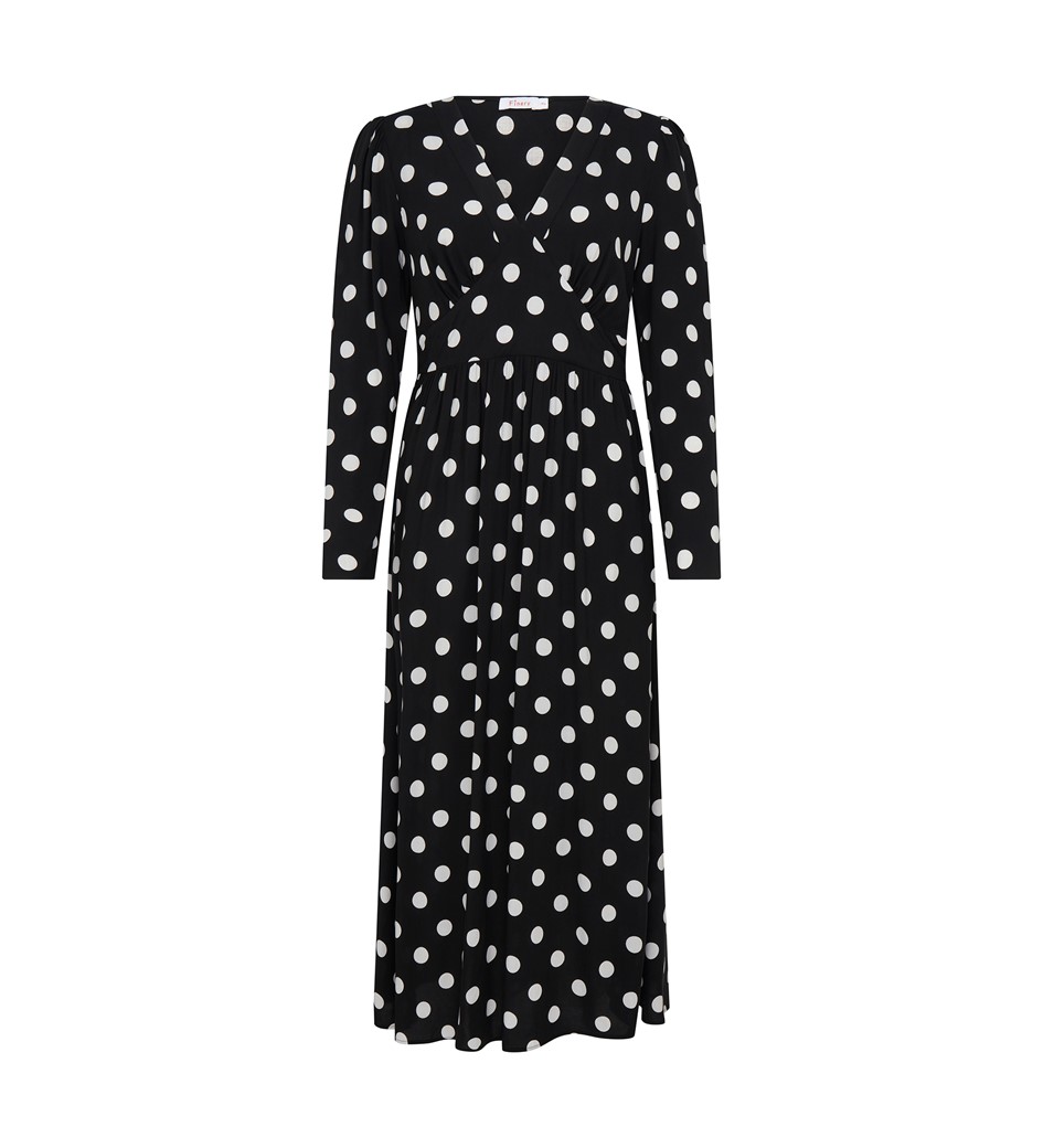 Claire Black Spot Midi Dress