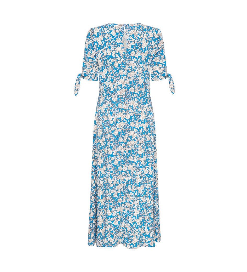 Caley Blue Floral Print Midi Dress