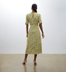 Caley Lime Floral Midi Dress