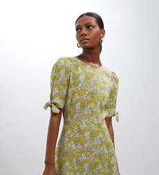 Caley Lime Floral Midi Dress
