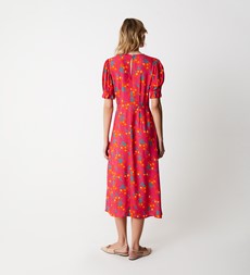 Mela Pink Daisies Midi Dress