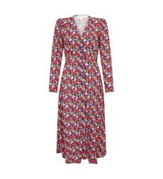 Odele Blue Floral Midi Dress        LENZING™ ECOVERO™