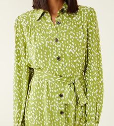 Agrata Green Spot Midi Shirt Dress