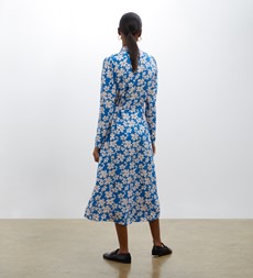 Willow Blue Floral Midi Shirt Dress
