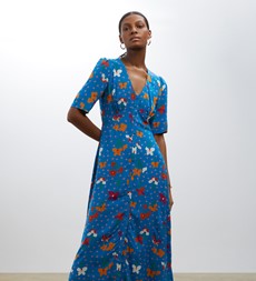 Camilla Blue Petal Midi Dress