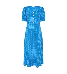 Talise Blue Spot Print Midi Dress