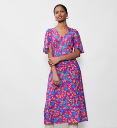 Cecile Pink Botanics Midi Dress