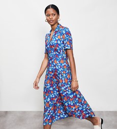 Darla Blue Botanics Midi Shirt Dress