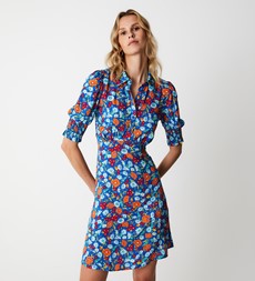Alissa Blue Botanics Mini Shirt Dress