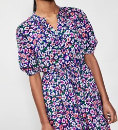 Madelyn Navy Daisies Midi Dress