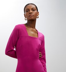 Glain Fuchsia Ponte Jersey Dress