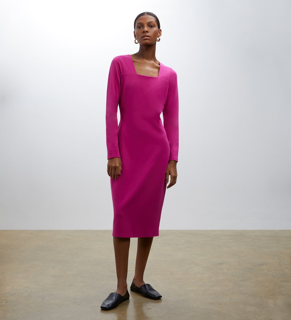 Glain Fuchsia Ponte Jersey Dress | Finery London