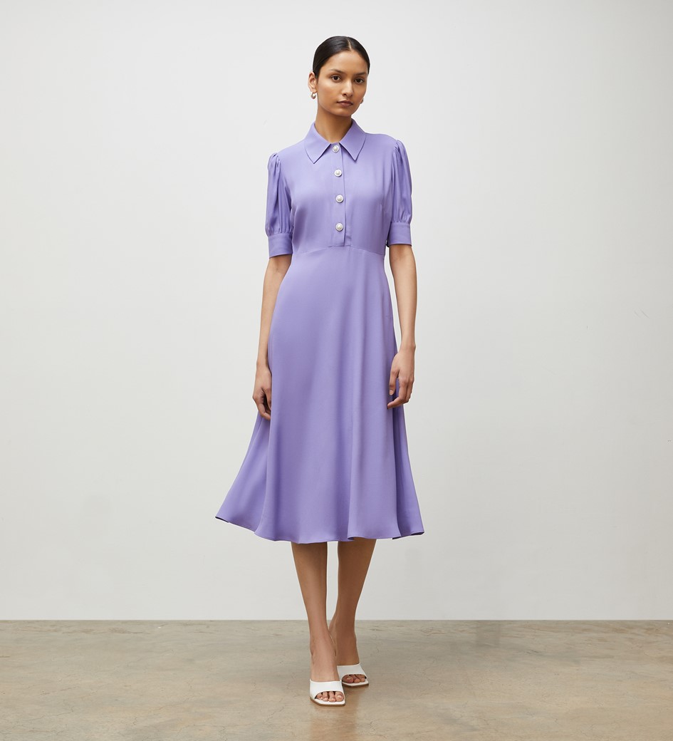 Jaela Purple Midi Dress