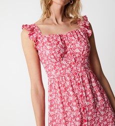 Ania Pink Floral Midi Dress