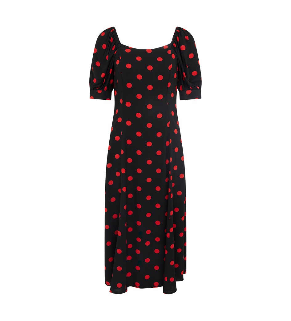 Barnett Red Spot Midi Dress