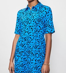 Belva Blue Animal Shirt Dress