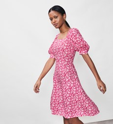 Bayan Pink Floral Midi Dress