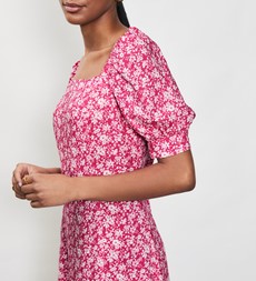 Bayan Pink Floral Midi Dress