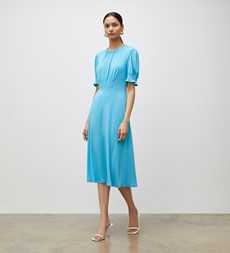 Alina Blue Crepe Midi Dress | Finery London