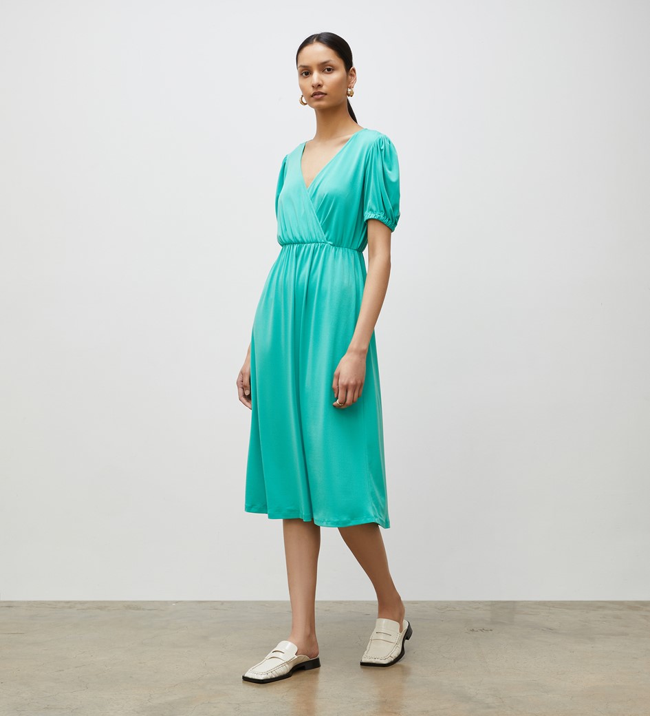 Tanya Green Jersey Crepe Midi Dress