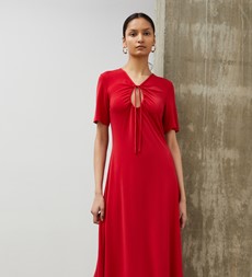 Alice Red Jersey Crepe Midi Dress