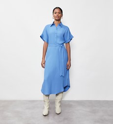Aldon Blue Crepe Midi Dress