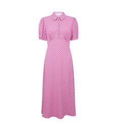 Julia Pink Spot Crepe Midi Dress