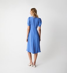 Ulrica Blue Spot Midi Dress