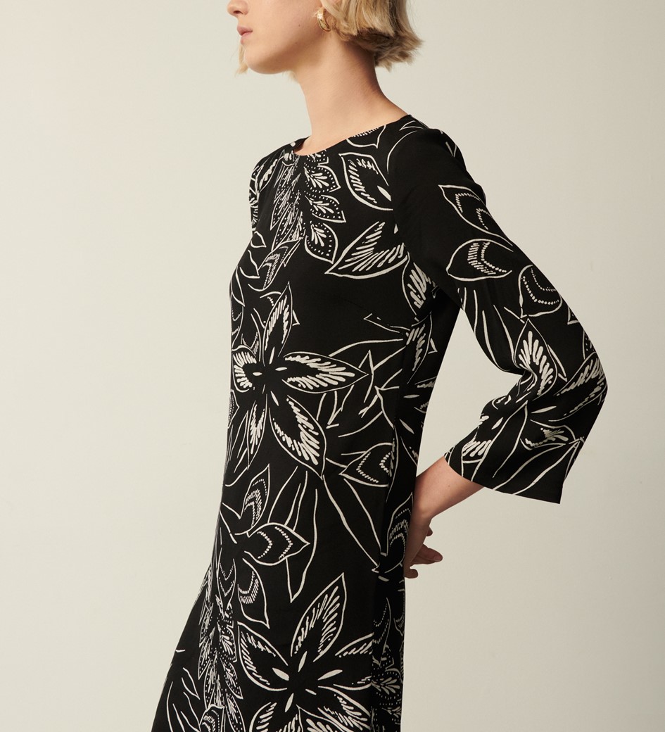 Rangel Black Botanics Tunic Dress