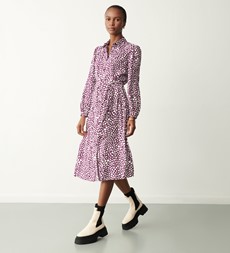 Agrata Purple Spot Midi Dress