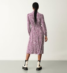 Agrata Purple Spot Midi Dress