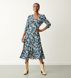 Cindy Blue Daisy Midi Dress