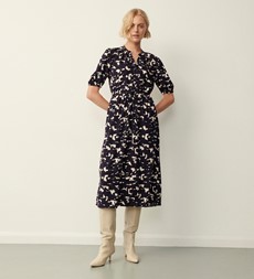 Reese Navy Abstract Midi Dress