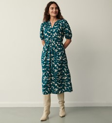 Reese Teal Abstract Midi Dress