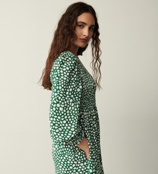Isha Green Spot Midi Dress