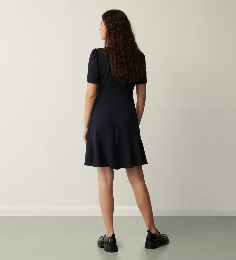 Charlie Navy Collar Knee Length Dress